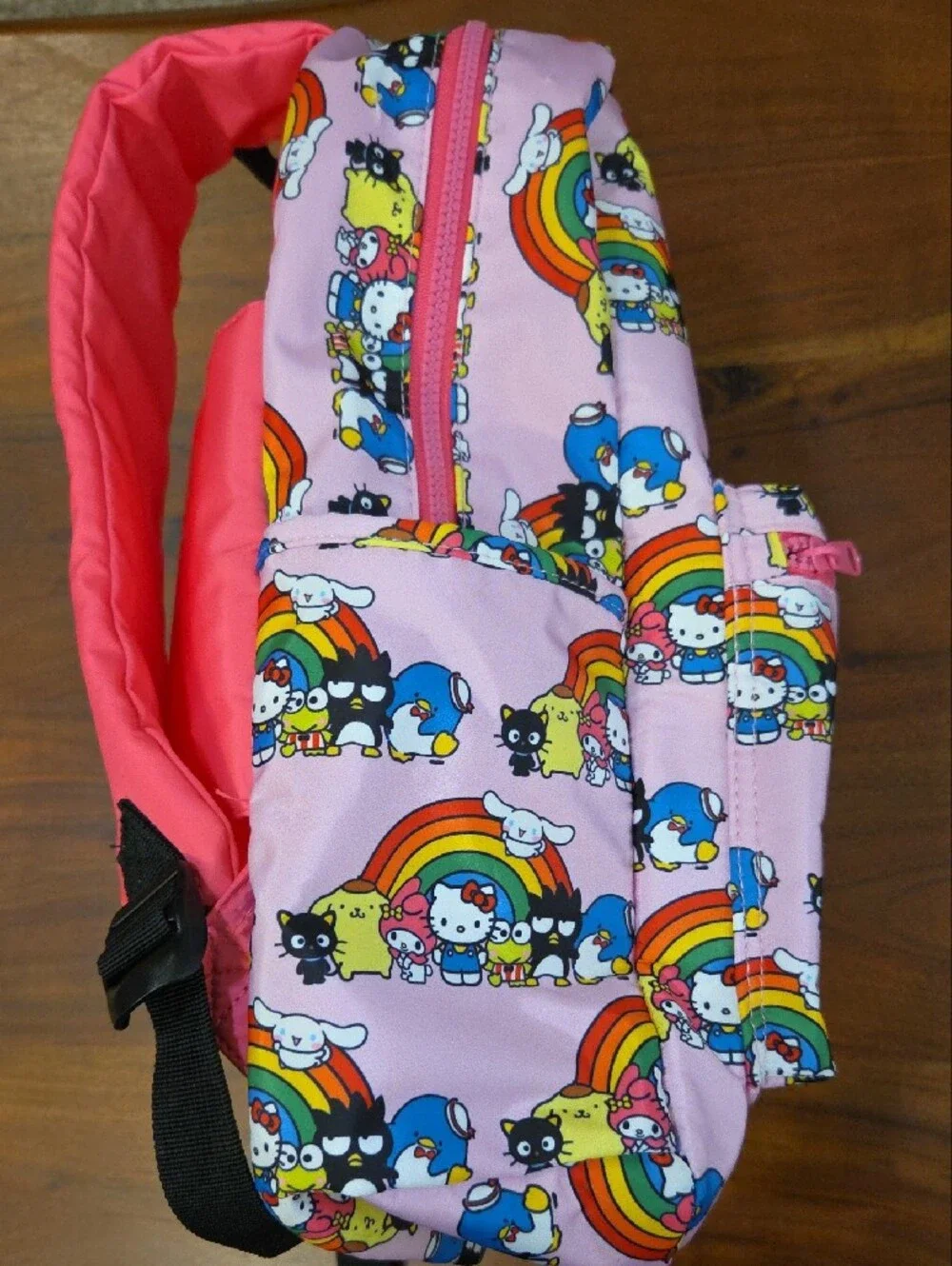Hello Kitty Pink Rainbow Print Backpack Excellent Condition